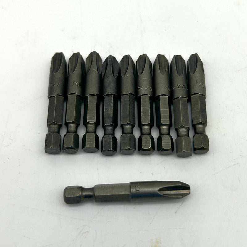 Apex 493X 1/4'' Phillips #3 Hex Power Drive Bits Lot of 10