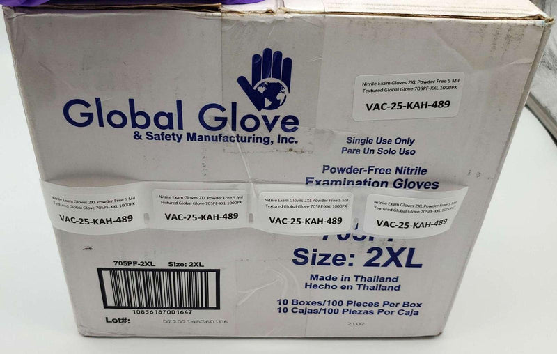 Nitrile Exam Gloves 2XL Powder Free 5 Mil Textured Global Glove 705PF-XXL 1000PK 4