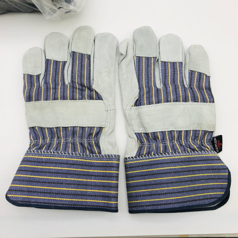 MCR Safety 1400 Split Leather Palm Work Gloves Size XL Safety Cuff 2.5"L 12 Pair 5