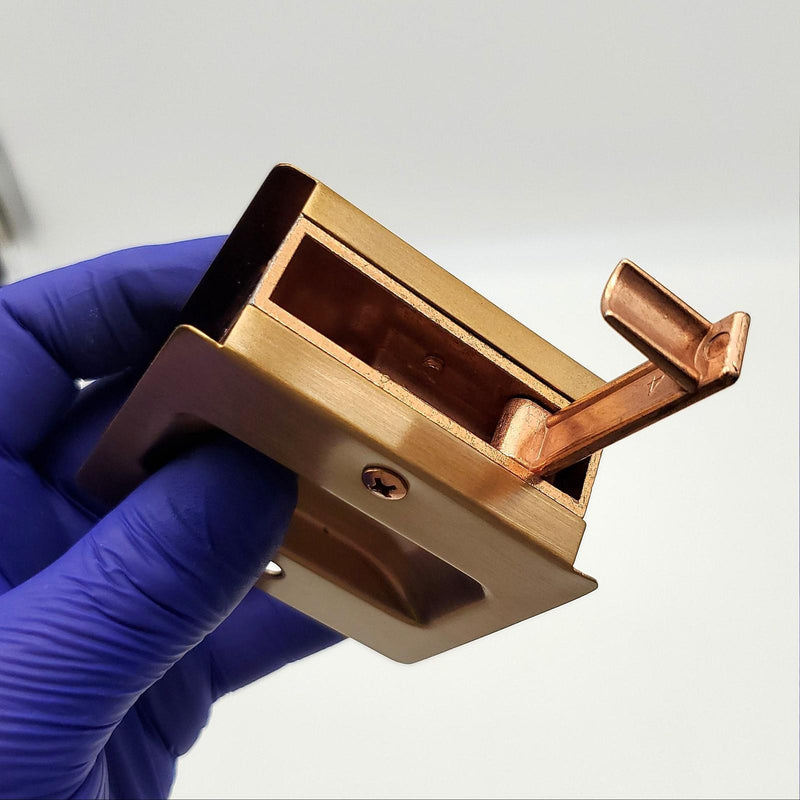 Kwikset Sliding Door Handle Passage Latch Satin Bronze 332 2-1/4" x 1-3/4" Notch 4