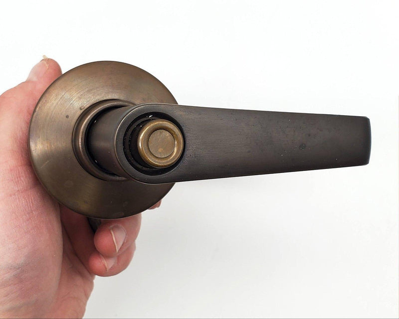 Schlage Door Lever Privacy Locking Latch Oil Rubbed Bronze SAT AL40S 2-3/8" BS 1