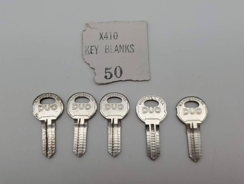 5x Illinois Lock 410 X DUO Key Blanks 1041W Keyway Triple Bit Nickel Plated NOS 3