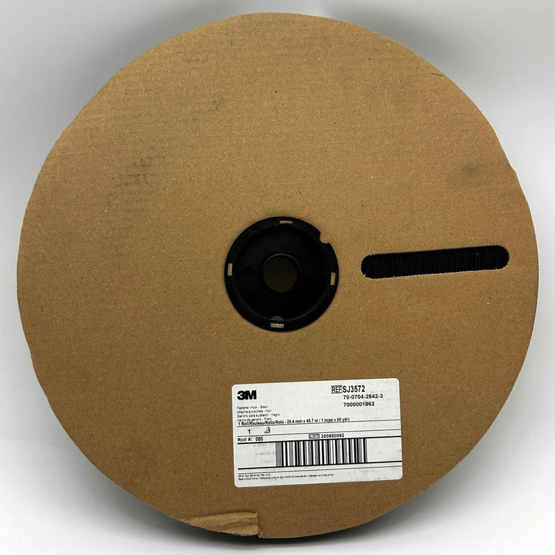 3M SJ3572 Hook Fastener Black 1inch X 50yds Pressure Sensitive Adhesive 1 Roll 1