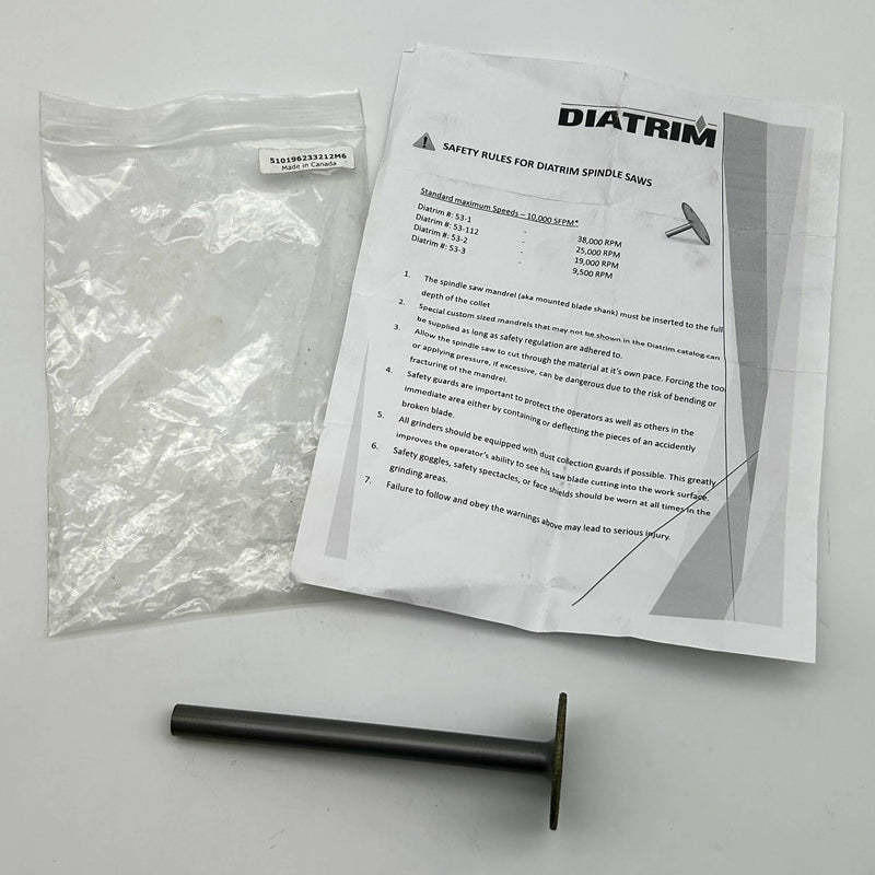 Diatrim 233212 M6 Spindle Saw 2in Diameter Shaft 1/2 x 6in 510196233212M6 1ct