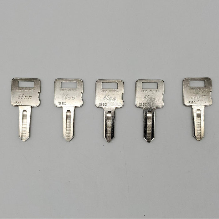 5x Ilco 1560 Key Blanks for Caterpil Heavy Equipment Nickel Plated USA Made 3