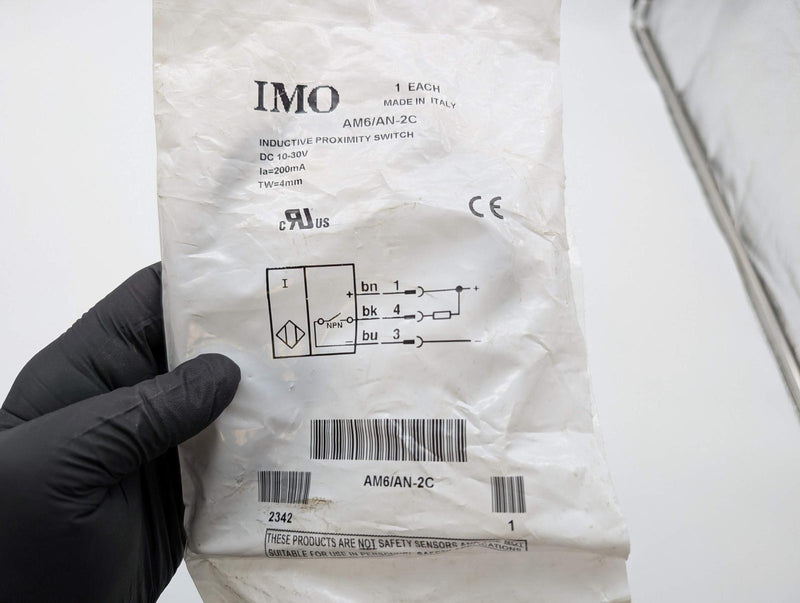 IMO AM6/AN-2C Inductive Sensor 4mm Range M12 Right Angle 2 Meter Cable 5