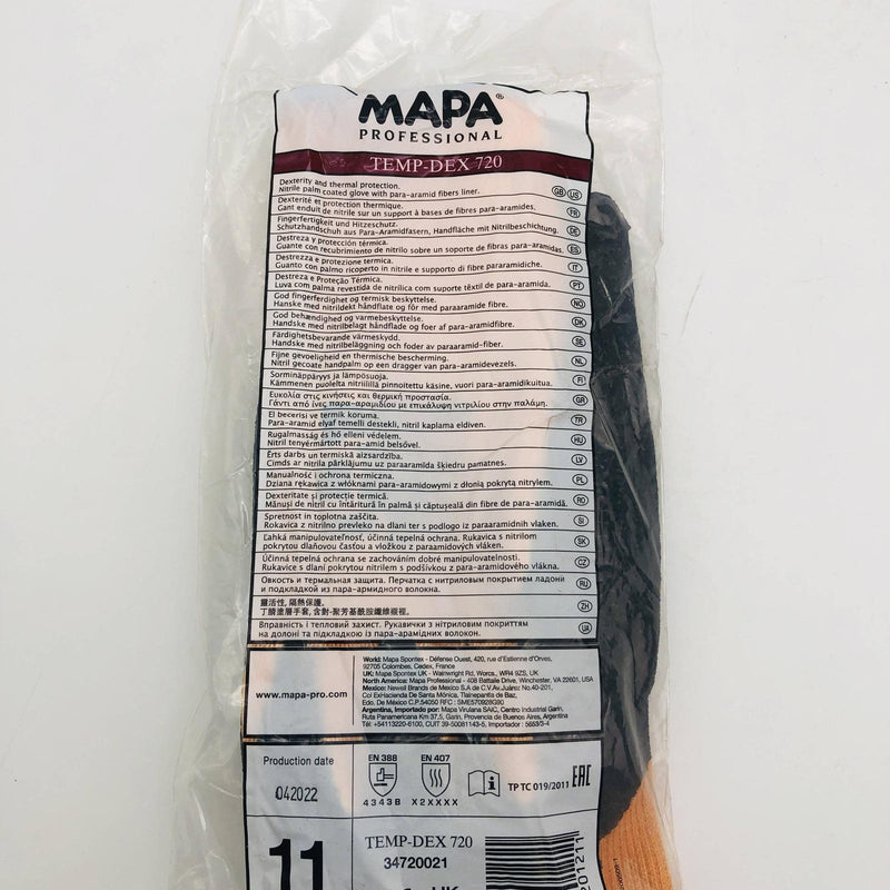 Mapa Temp-Dex 720 Work Glove Size 11 Nitrile Palm Thermal GL720-11 1 Pair 3