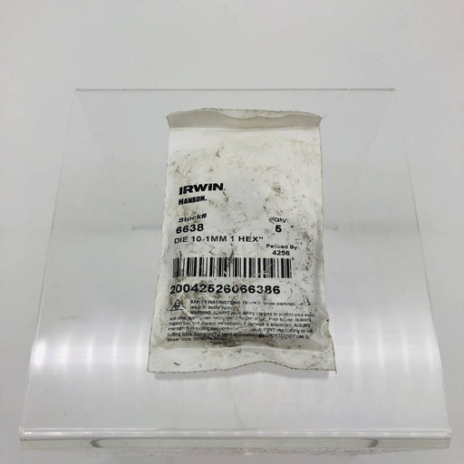 Irwin Hanson 6638 Die 10mm x 1 Hexagon High Carbon Steel 1in Across Flat RH 5pk 2