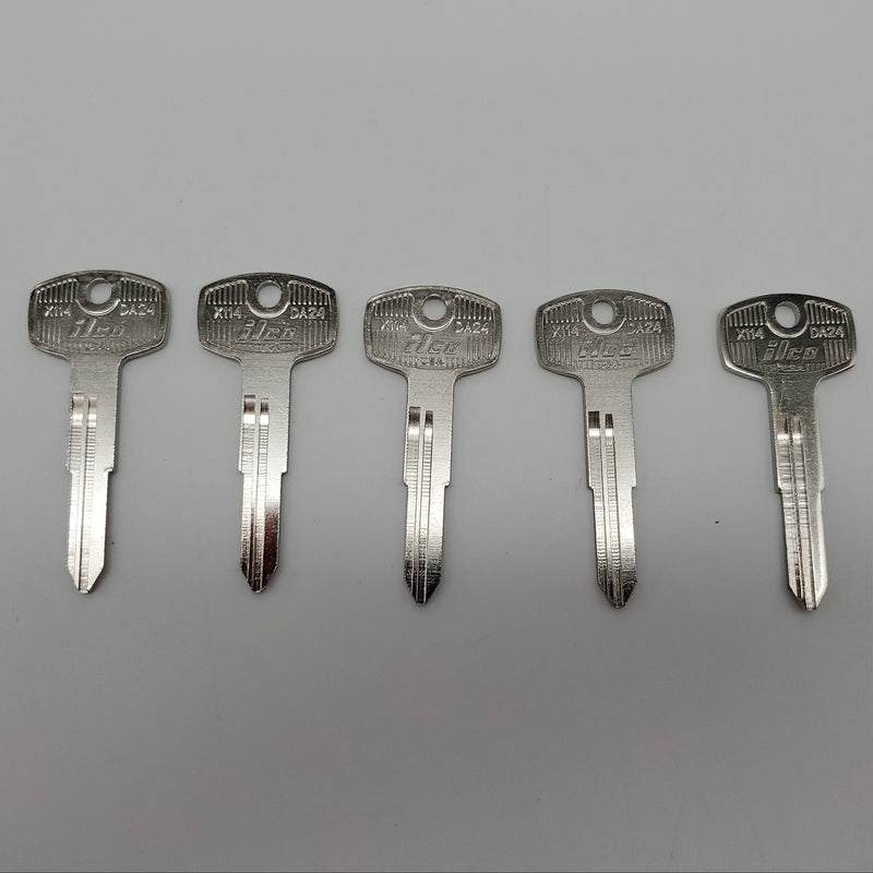 10x Ilco X114 Key Blanks Nissan 280ZX, 810, Maxima Nickel Plated NOS 3