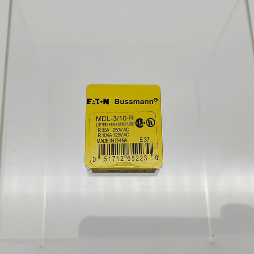 Bussmann MDL-3/10-R Fuses 0.3A 250V Time Delay Glass Pack of 5 1