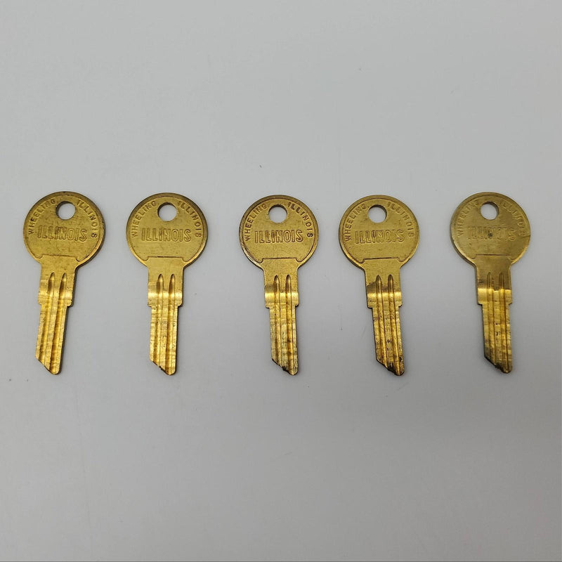 Box Key 165 5x Illinois 165 Key Blanks 165 Keyway Brass 5 Wafer Single Bit USA Mad ...
