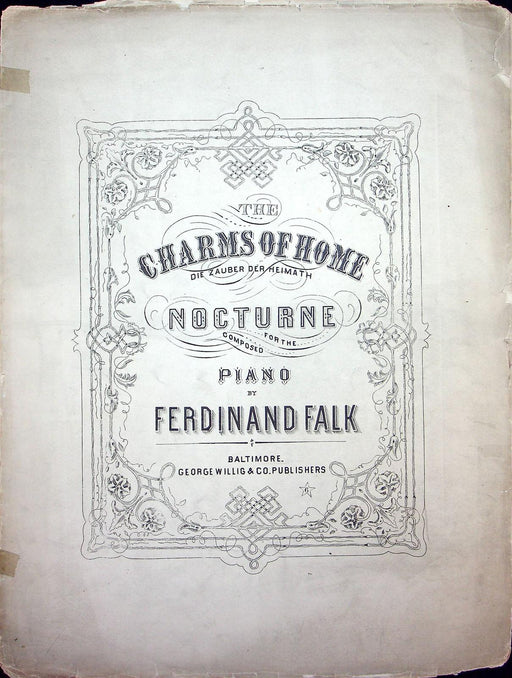 1879 The Charms Of Home Vintage Sheet Music Large Ferdinand Faek George Willig 1