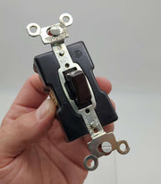 Hubbell 1282 Toggle Switch 20A 120V PresSwitch 2 Pole Brown Industrial Grade 1