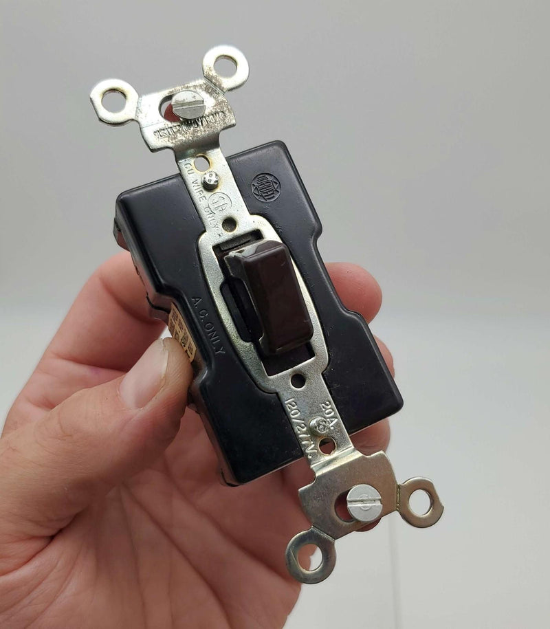 Hubbell 1282 Toggle Switch 20A 120V PresSwitch 2 Pole Brown Industrial Grade 1