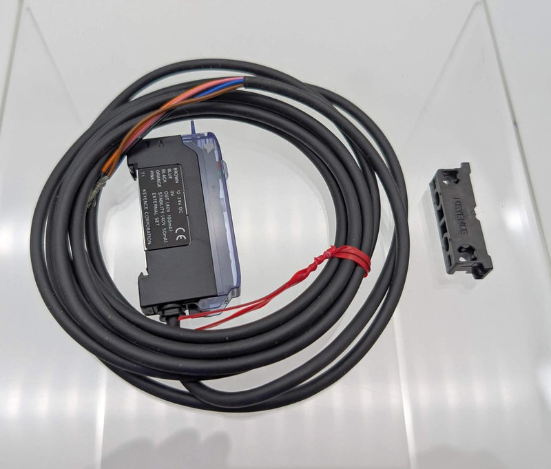 Keyence FS-T1 Fiber Optic Sensor Amplifier 2M Cord 12-24V One-Touch Calibration 1
