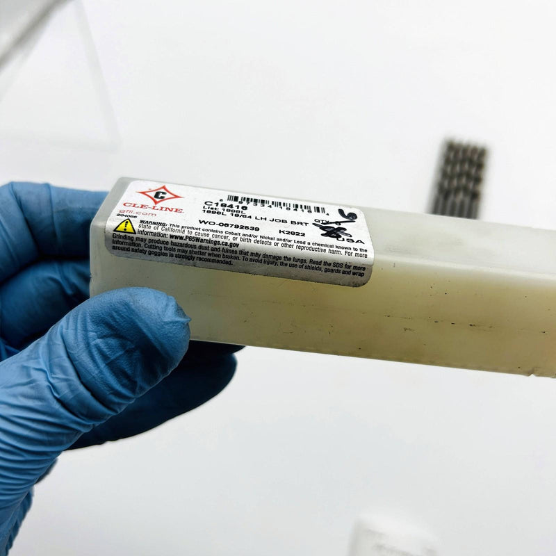 Cle-Line C18416 Jobber Length Drill Bit 1898L 19/64 LH Cut Bright HSS 6pk