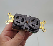 Hubbell HBL4750 Twist-Lock Duplex Receptacle 15A 277V 2 Pole 3 Wire Brown 1