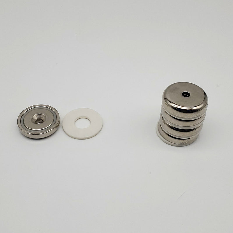 139LB Cup Magnets 1.5" Neodymium Holders 1.5" OD x 0.36" T 0.52" Hole Pack of 5 1