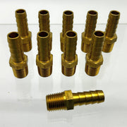 10pk Midland Metal 32012 Brass Fitting 3/8 Hose Barb X 1/4 Male NPTF Max 150 PSI 1