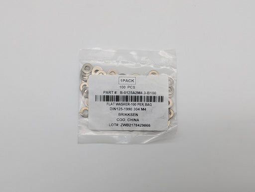 DIN 125 Flat Washers A2 Stainless Steel M4.3 4.3mm Diameter Pack of 500 2