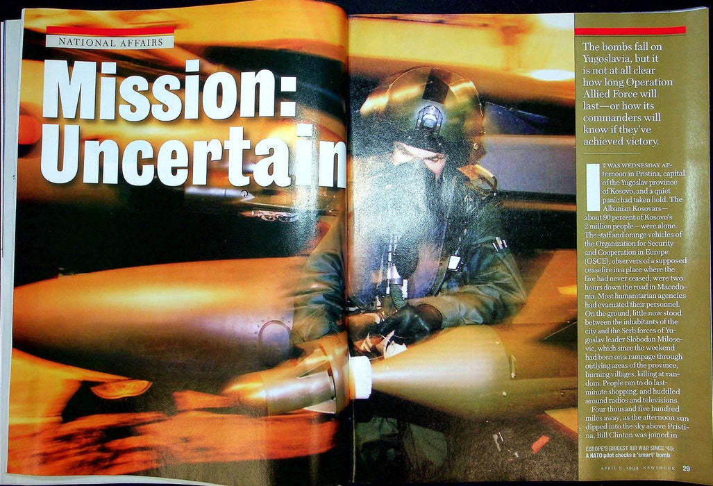 Newsweek Magazine April 5 1999 War In Kosovo Yogoslavia Operation Allied Force 4