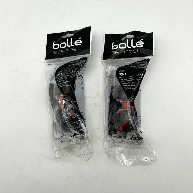 Bolle 40188 Clear Safety Reading Glasses IRI-S PC ASAF +2.00 DIOPTER Lot of 2 9