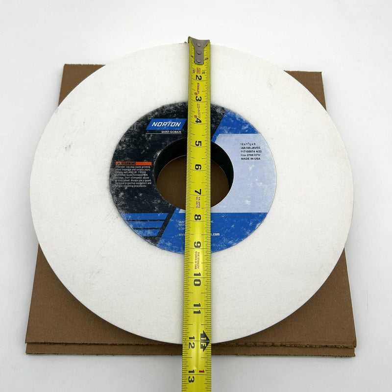 Norton 66253188986 Grinding Wheel 12in x 1-1/2 x 3 Type 1 White 38A100-J6VBE 6