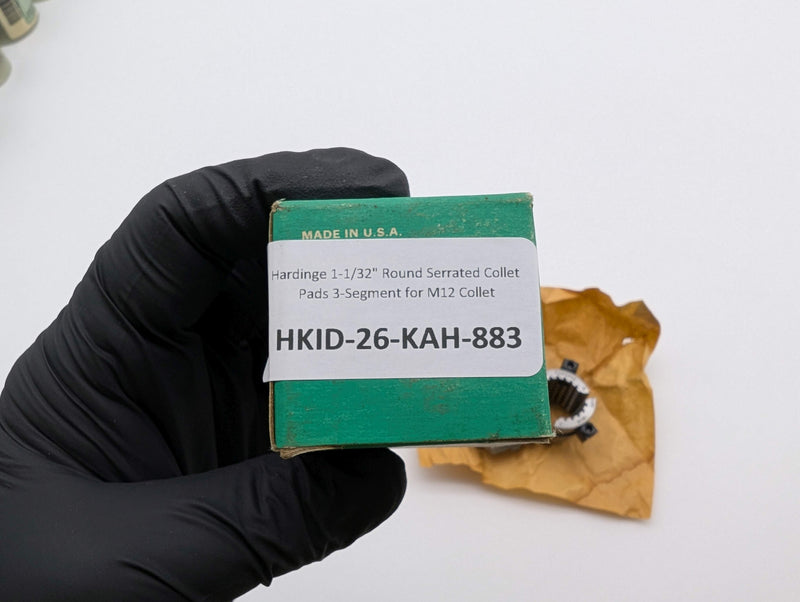 Hardinge M12 1-1/32" Round Serrated Collet Pads 3-Segment for M12 Collet