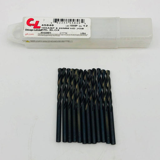 Chicago Latrobe 45846 Jobber Drill Bit 150ASP 5.20mm HSS Black Oxide Pack of 12 1