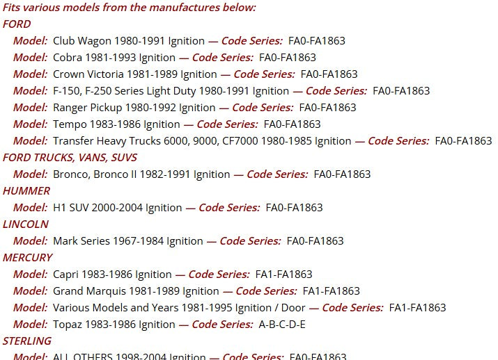 2x Ford Original Ignition Key Blanks Oval Logo Older Cobra, Ranger, Crown Vic 3