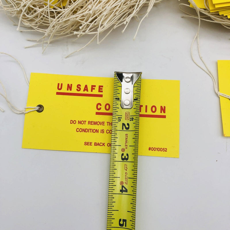 Linco 0010052 Unsafe Condition Tag Yellow Red 2-5/8in x 5-1/4in Lot of 200 Tags 6