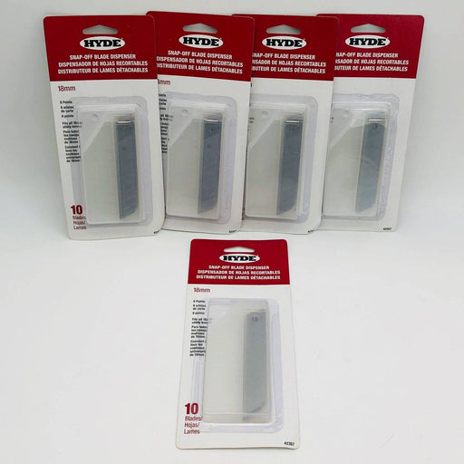 Hyde 42357 Blade for Utility Knife Snap Off 18MM W/ Dispenser Lot of 5/50 Blades 1