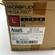 Microflex MegaPro L853 Disposable Glove Large PF Latex Blue 15mil 12in 500/Case 8