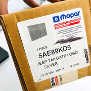 Mopar 5AE89KD5 Jeep Tailgate Logo Silver Sticker Decal OEM New Old Stock NOS 11