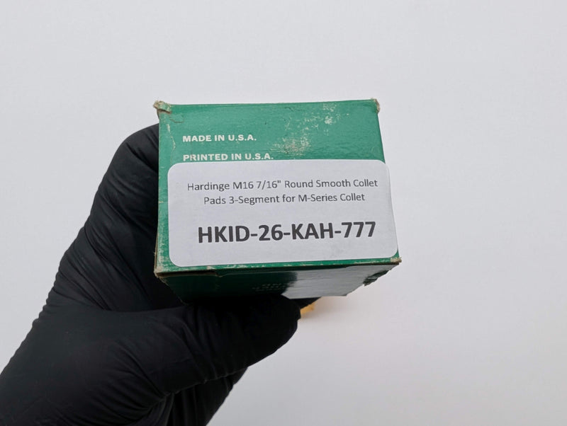 Hardinge M16 7/16" Round Smooth Collet Pads 3-Segment for M-Series Collet