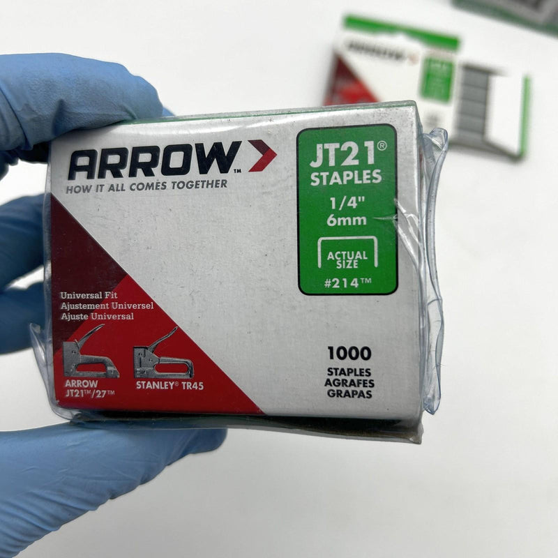 Arrow JT21 Staples 1/4" 6mm #214 Universal Fit JT-21/JT21CM 10pks/10000 Total