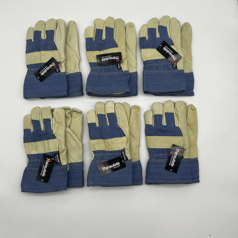 PIP 78-3927 Leather Palm Gloves Sz Large Pigskin w/ 3M Thinsulate Liner 6 Pairs