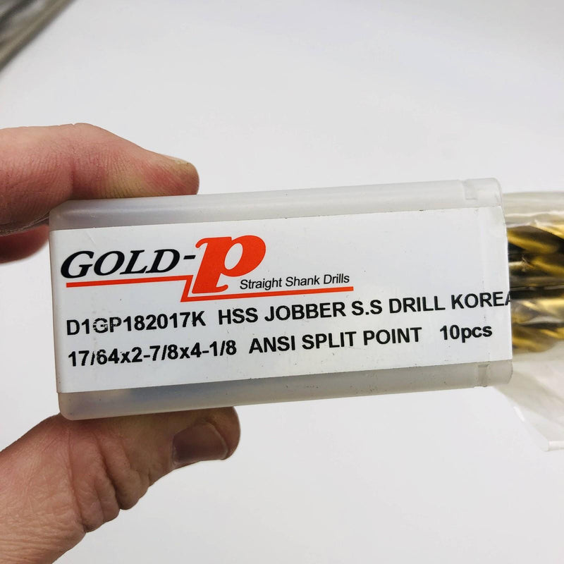 10x YG-1 D1GP182017 Jobber Drill Bit Straight Shank 17/64 x 2-7/8 x 4-1/8 HSS 2