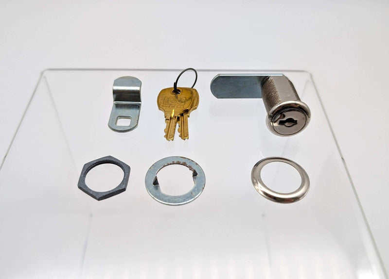 National C8053 Cam Lock Bright Nickel 1-3/16" L 3/4" Dia Keyed Alike 1