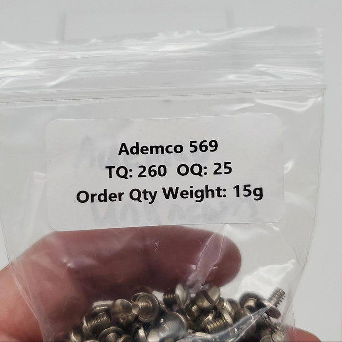 25x Ademco #569 Bell Mounting Screws 4/32" x 3/16" Long Slotted Nickel Plated 3