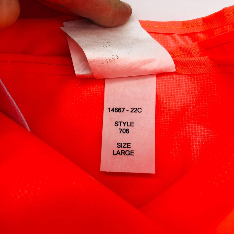 Guardian 706ORL Bib Overalls Size Large Tri-Weave Orange Vinyl Chem/Fire Resist 4