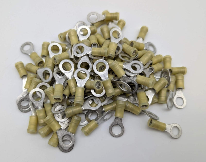 TE Connectivity 12-10 AWG 5/16" Stud Ring Terminals Yellow 35111 Pack of 100 1