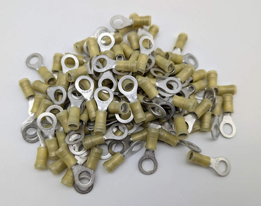 TE Connectivity 12-10 AWG 5/16" Stud Ring Terminals Yellow 35111 Pack of 100 1