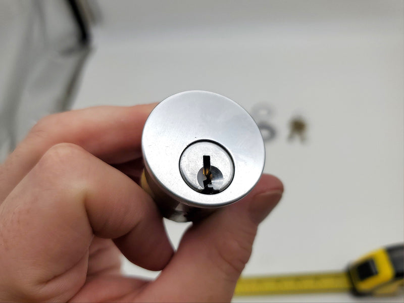 Falcon Mortise Cylinder 1-1/4" Length Satin Chrome # 986 E Keyway 5 Pin 9897 Cam 6