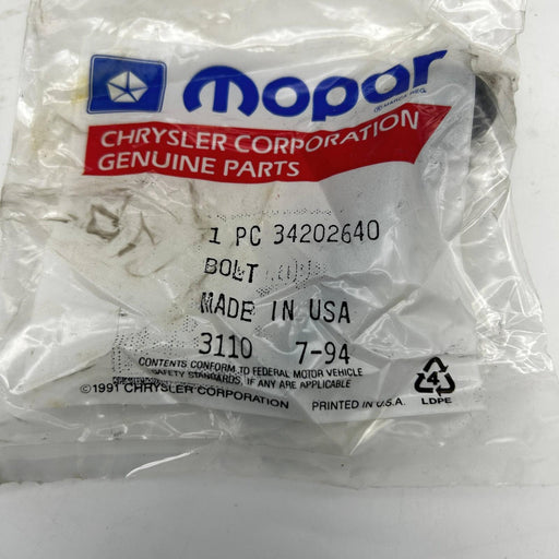 Mopar 34202640 Bolt for Front Suspension Arms OEM NOS 88-90 Cher Wag Com Sealed 2