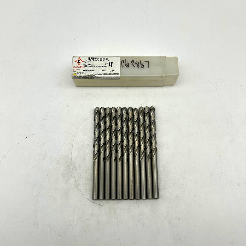 Cle-Line C62867 Jobber Drill Bit 6.9mm 1898 General Purpose HSS Bright Lot of 11
