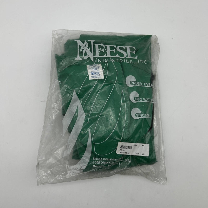 Neese 96AJ Jacket Size Large Chemical Shield Flame Resistant w/ Hood Green 10