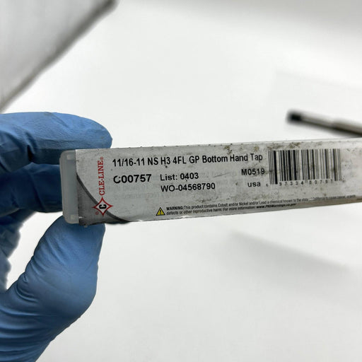 Cle-Line C00757 Bottom Hand Tap 11/16-11 NS H3 4 Flute General Purpose List 0403 2