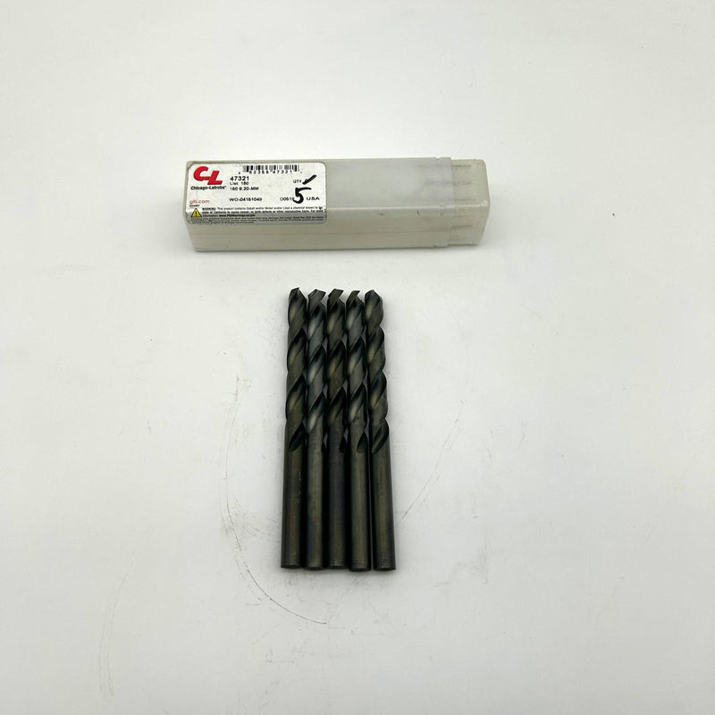 5pk Chicago-Latrobe 47321 Jobber Drill Bit 150 8.20mm HSS General Purpose 7