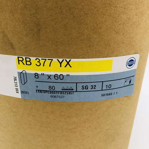 Hermes RB 377 YX Wide Cloth Sanding Belt 8" x 60" 80 Grit SG32 Pack of 10 2